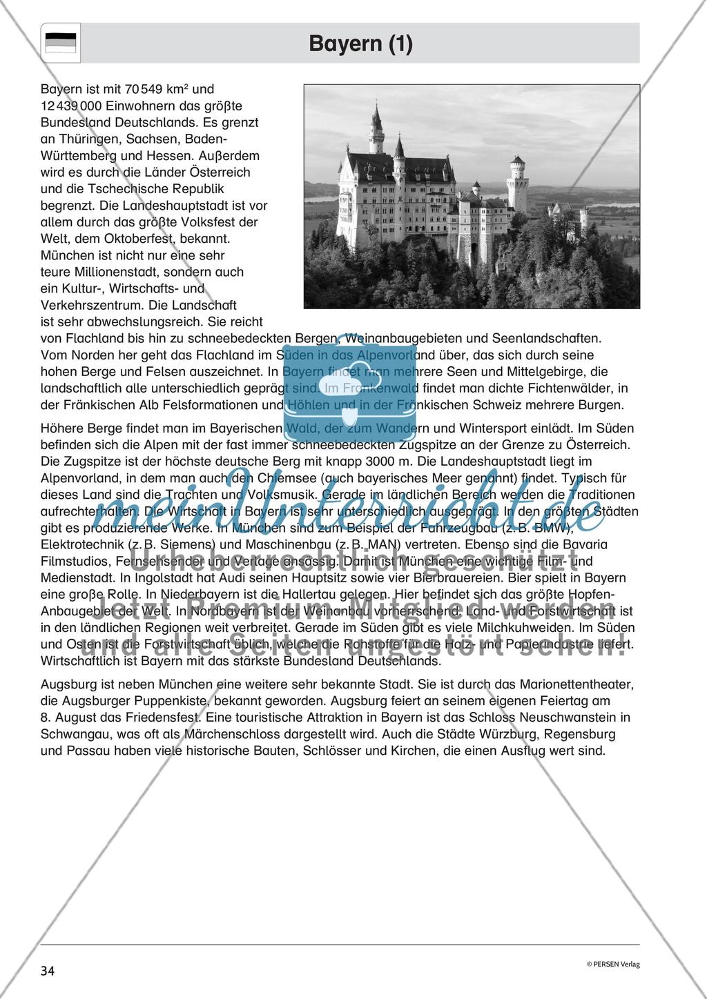 Die Bundesländer: Bayern, Hessen, Saarland, Rheinland-Pfalz, Nordrhein-Westfalen, Baden-Württemberg Preview 1