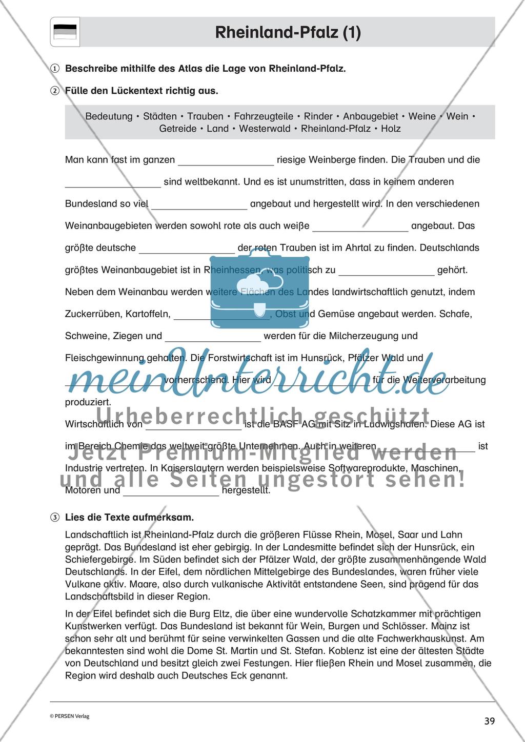 Die Bundesländer: Bayern, Hessen, Saarland, Rheinland-Pfalz, Nordrhein-Westfalen, Baden-Württemberg Preview 6