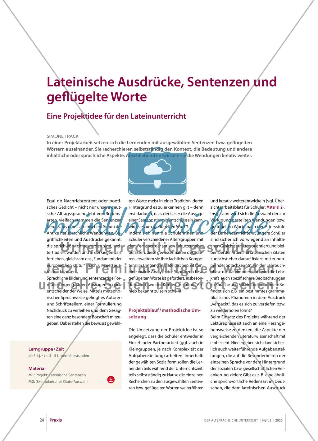Lateinische Ausdrücke, Sentenzen und geflügelte Worte - meinUnterricht