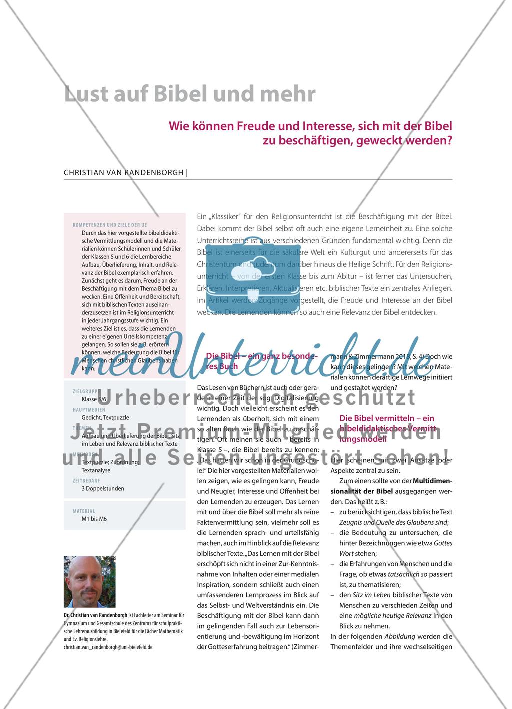 Lust auf Bibel und mehr - Wie können Freude und Interesse, sich mit der Bibel zu beschäftigen, geweckt werden? Preview 1