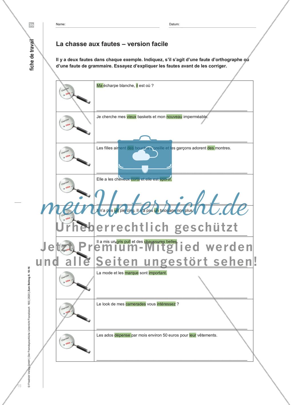 Apprendre à éviter les fautes - Für das Aufspüren von Fehlern ohne Zwang motivieren Preview 7