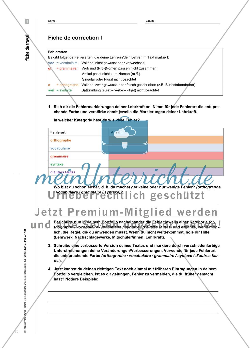 Den Fehlern auf der Spur - Mit einem Korrekturportfolio im Anfangsunterricht Fehler bewusstmachen und vermeiden Preview 4