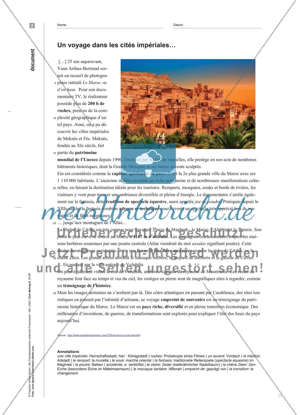 Bilder-Reise durch Marokko - Arbeit mit der Filmreportage Le Maroc vu du ciel Preview 5