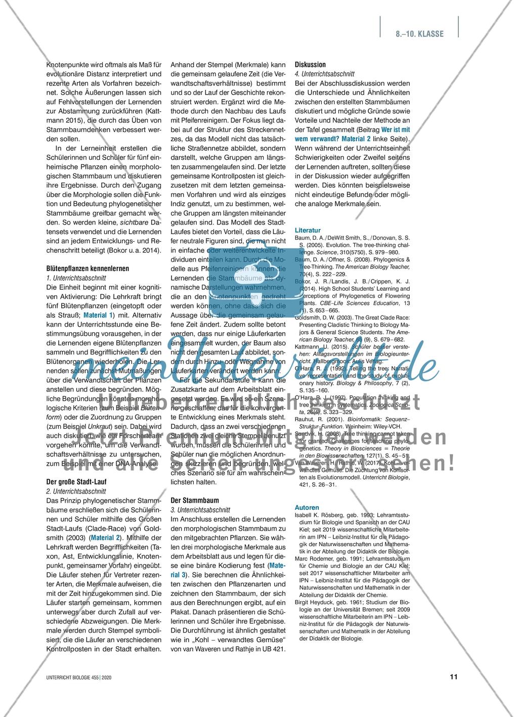 Der Lauf der Geschichte - Modellierung phylogenetischer Stammbäume am Beispiel von Pflanzen Preview 2