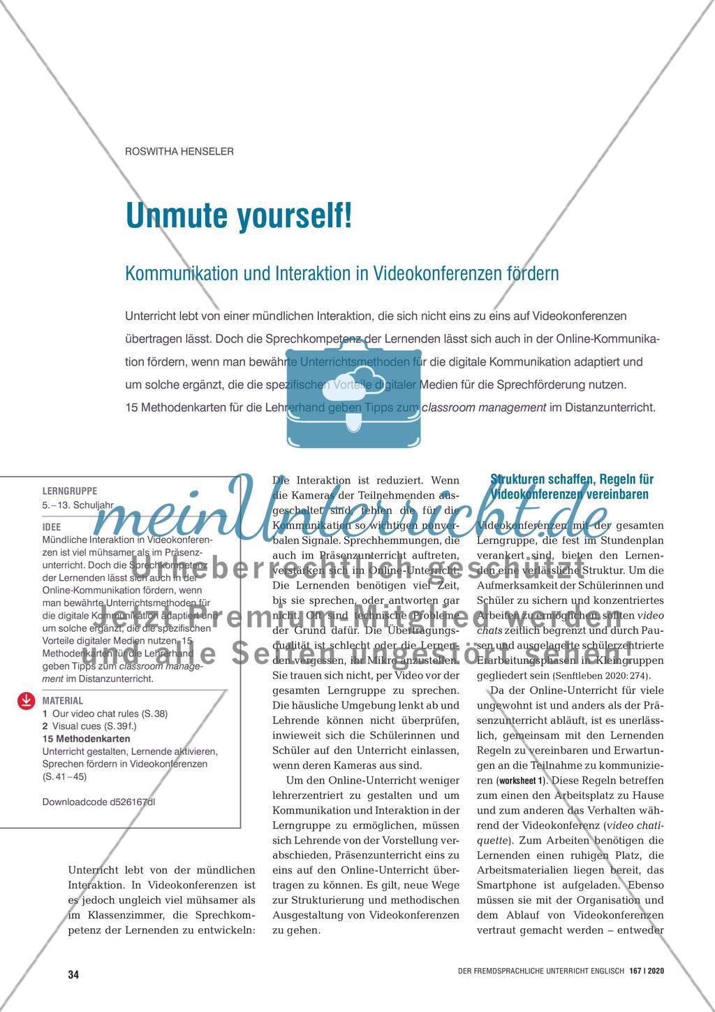 Unmute yourself! - Kommunikation und Interaktion in Videokonferenzen fördern Preview 1