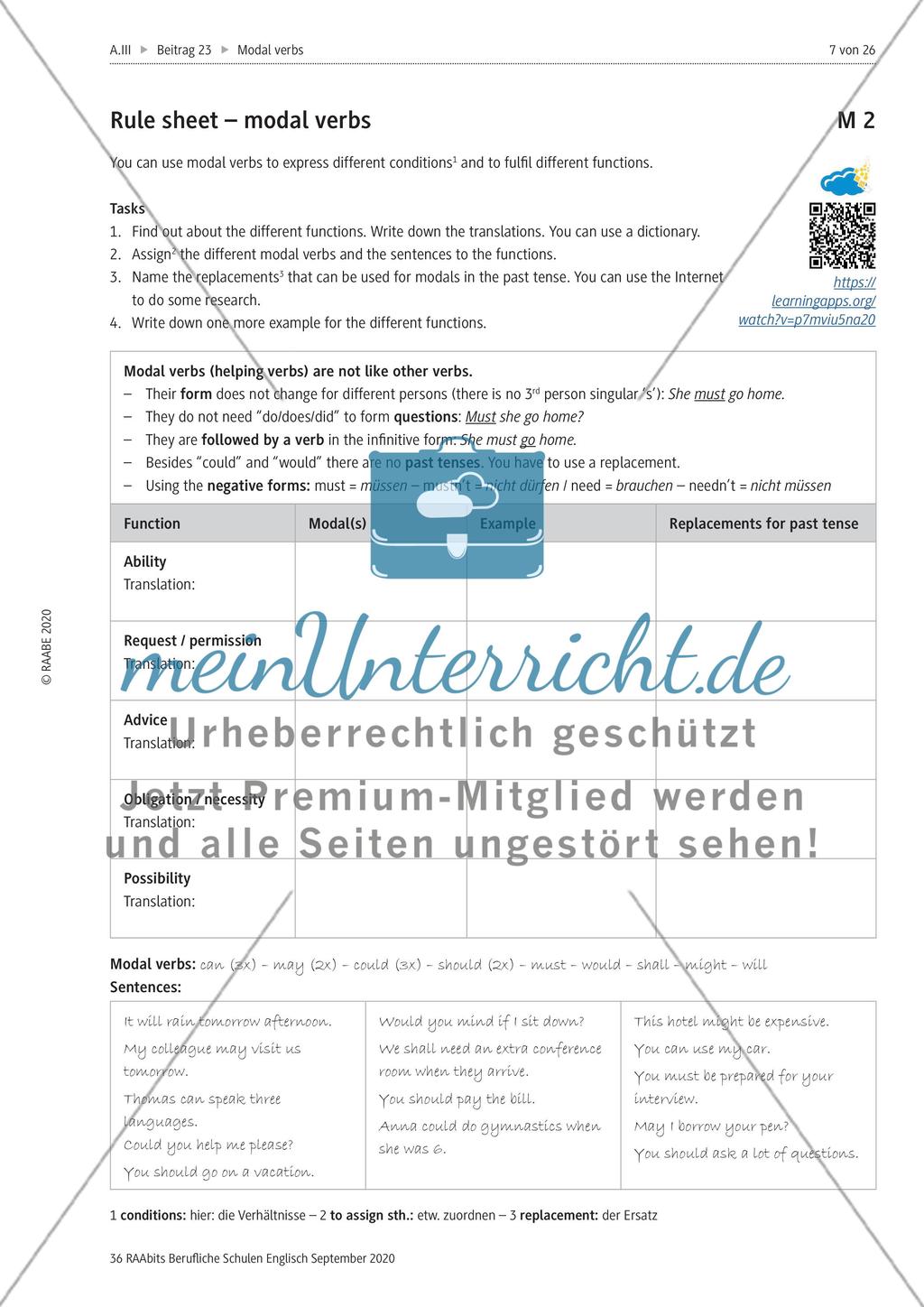 Obligations, possibilities, advice – modal verbs and their functions Preview 2