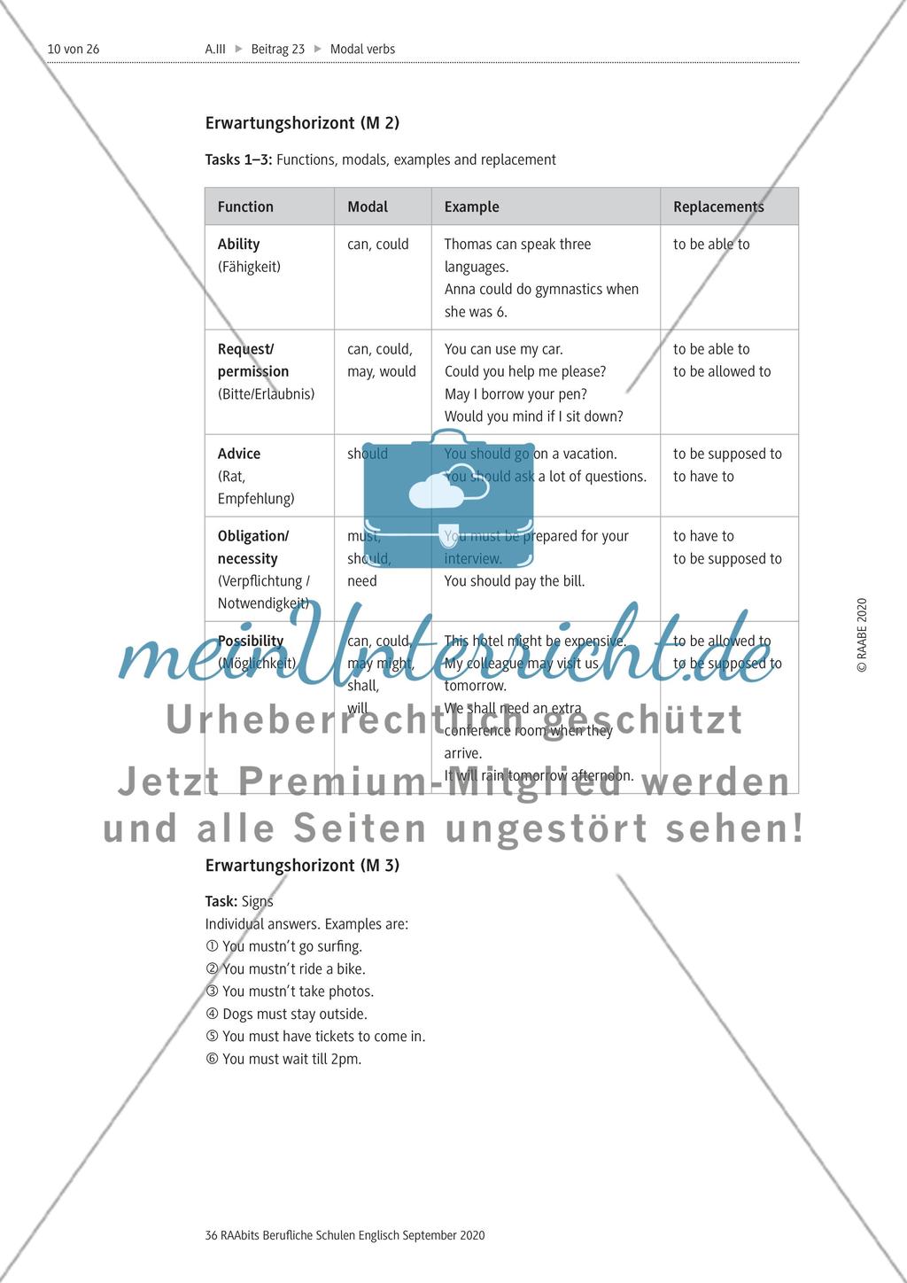 Obligations, possibilities, advice – modal verbs and their functions Preview 5