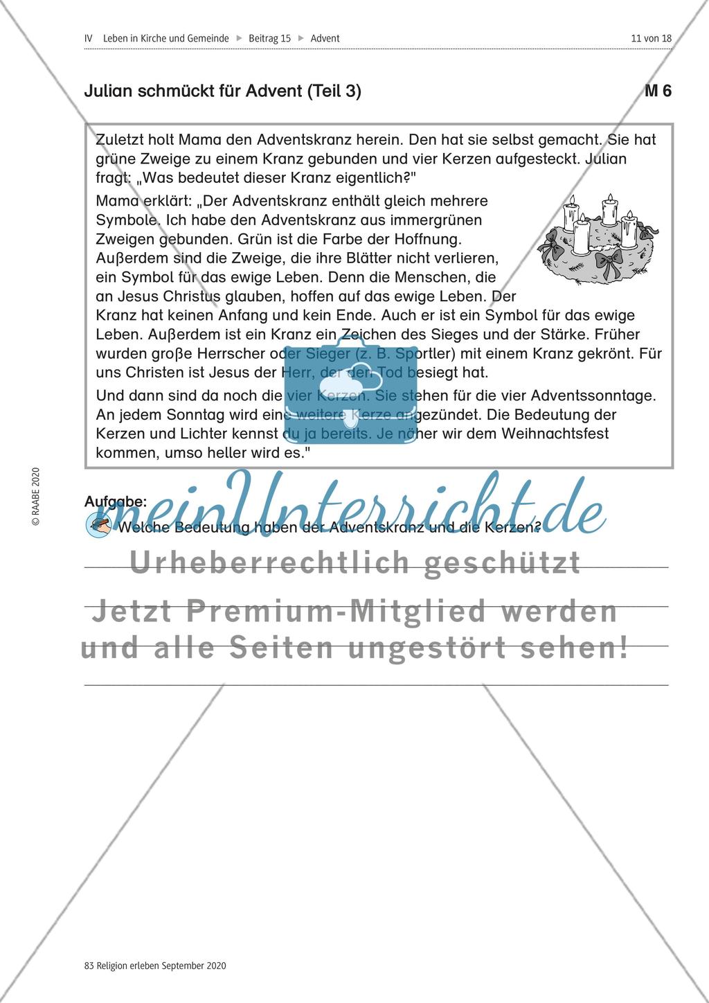 Was wir an Advent feiern - meinUnterricht