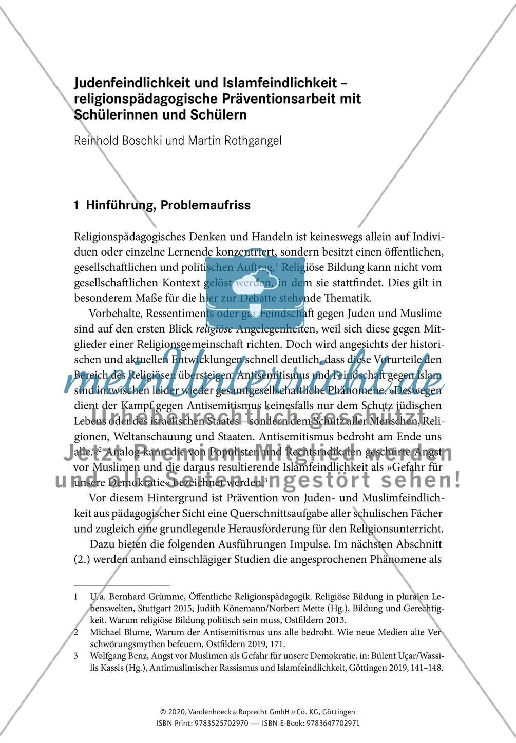 Judenfeindlichkeit und Islamfeindlichkeit - religionspädagogische Präventionsarbeit mit Schülerinnen und Schülern Preview 1