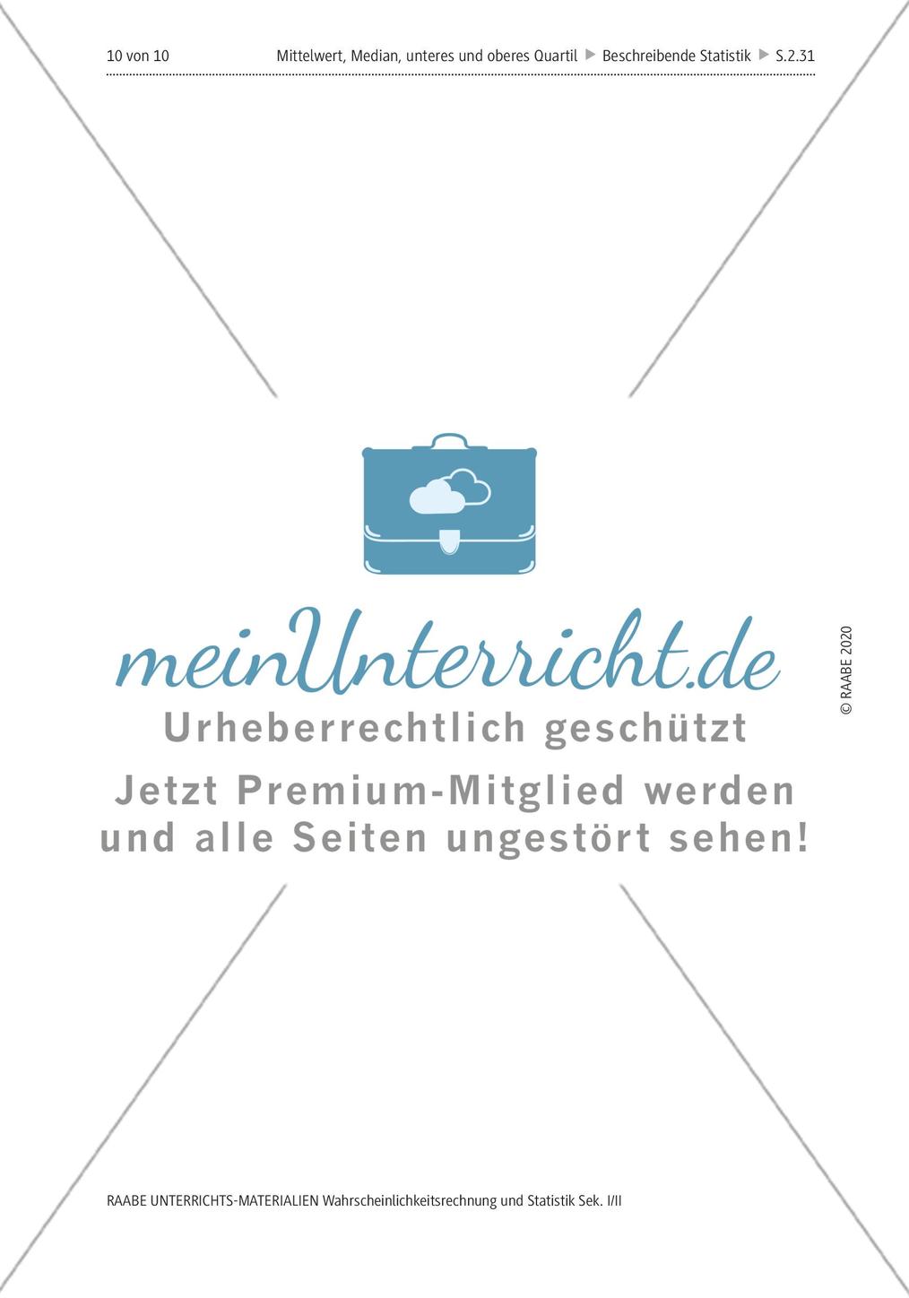 Mittelwert und Median, Quartile Preview 14