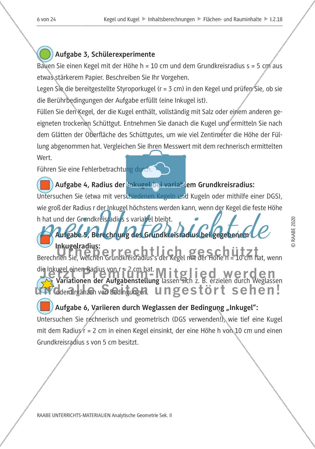 Über Kegel, die eine Kugel enthalten - M1-M2 Preview 4