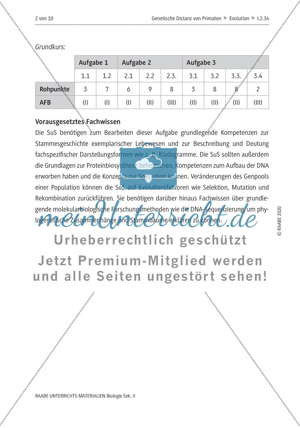 Bestimmung der genetischen Distanz von Primaten Preview 6