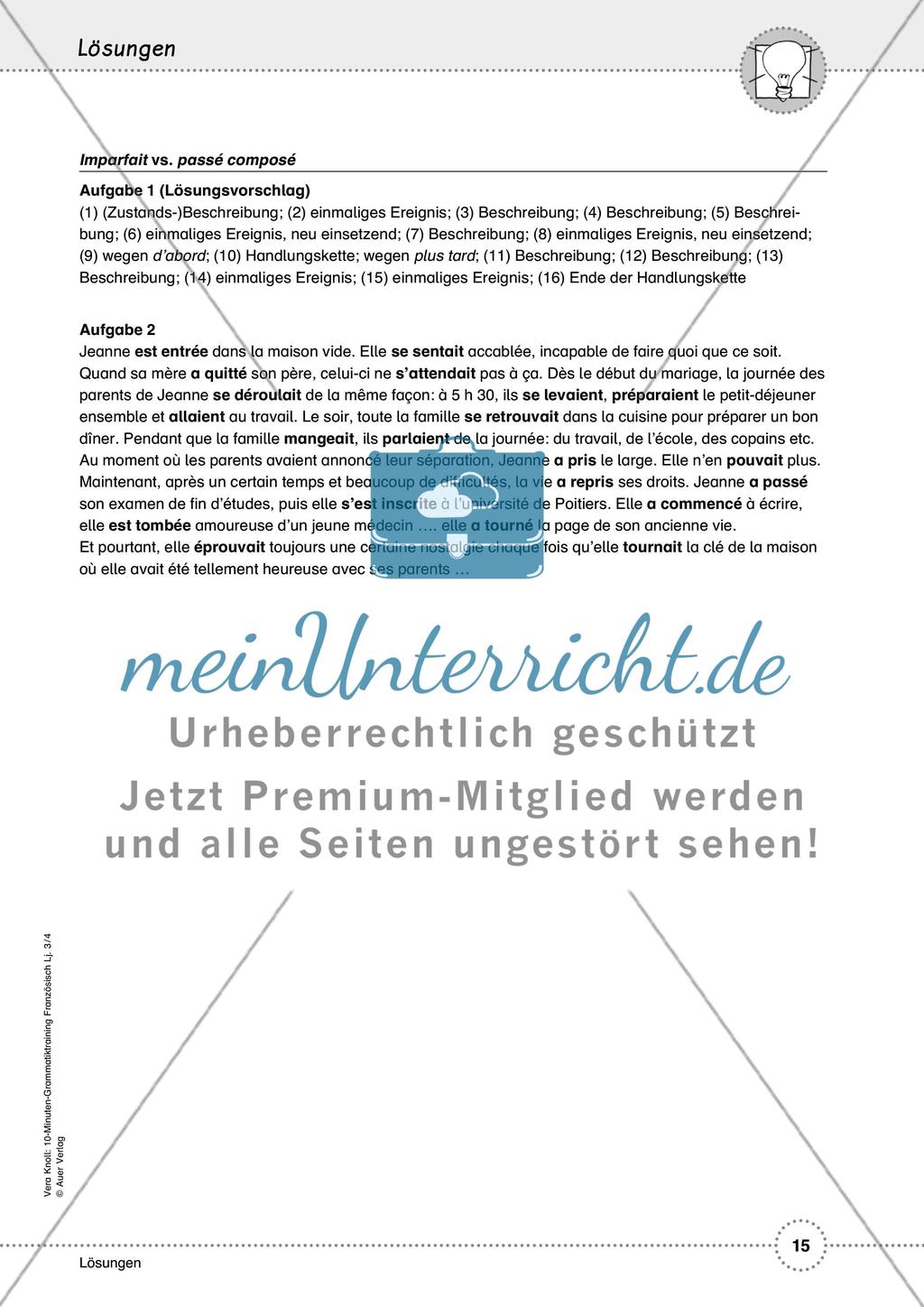 10-Minuten-Grammatiktraining Französisch Lj. 3-4 - Teil 1 Preview 11