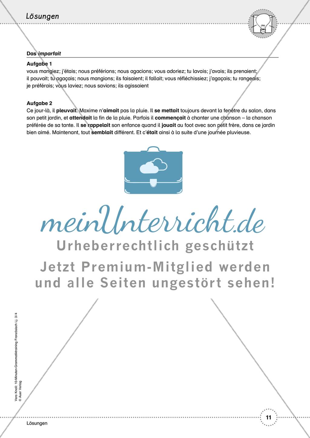 10-Minuten-Grammatiktraining Französisch Lj. 3-4 - Teil 1 Preview 7