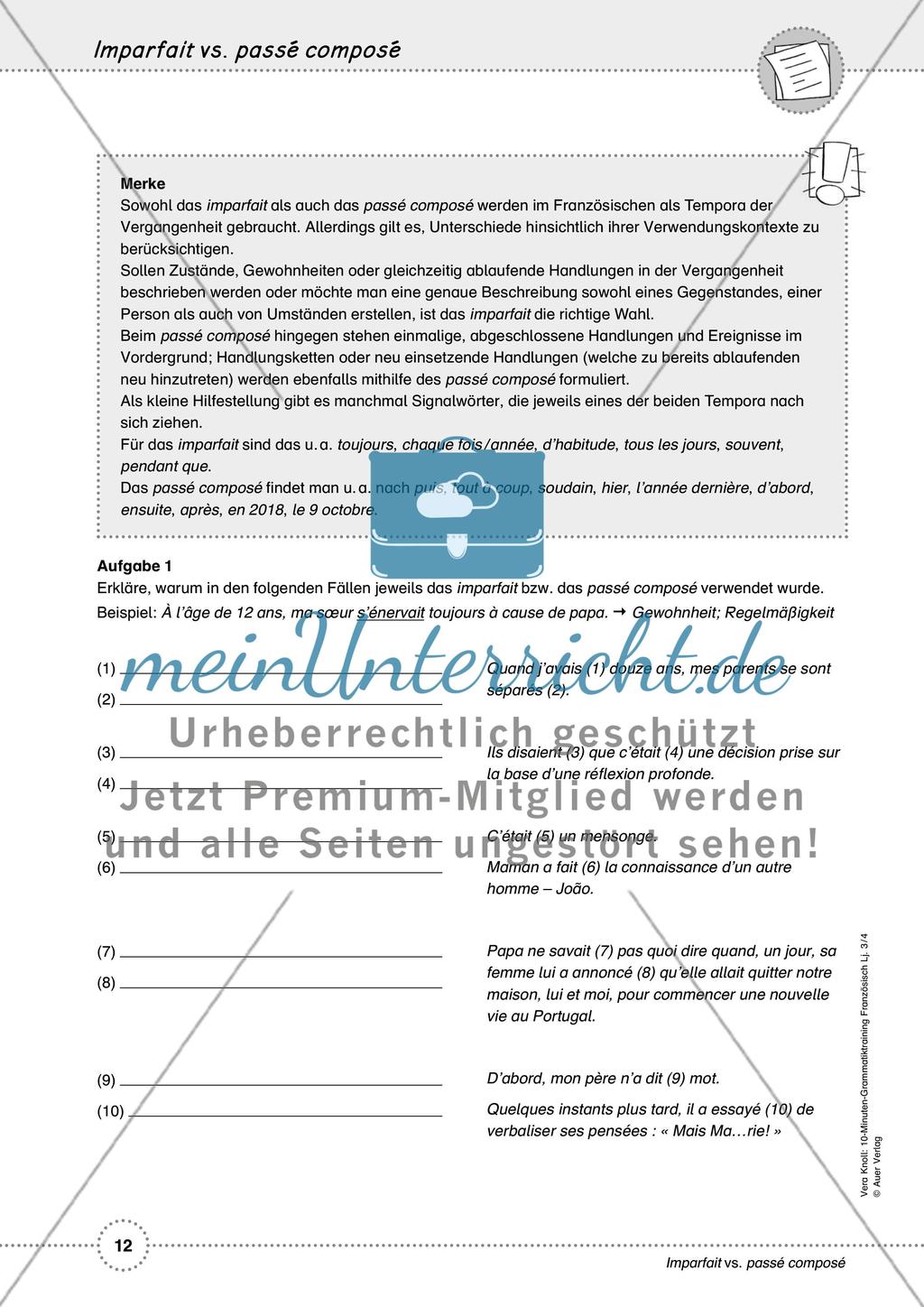 10-Minuten-Grammatiktraining Französisch Lj. 3-4 - Teil 1 Preview 8