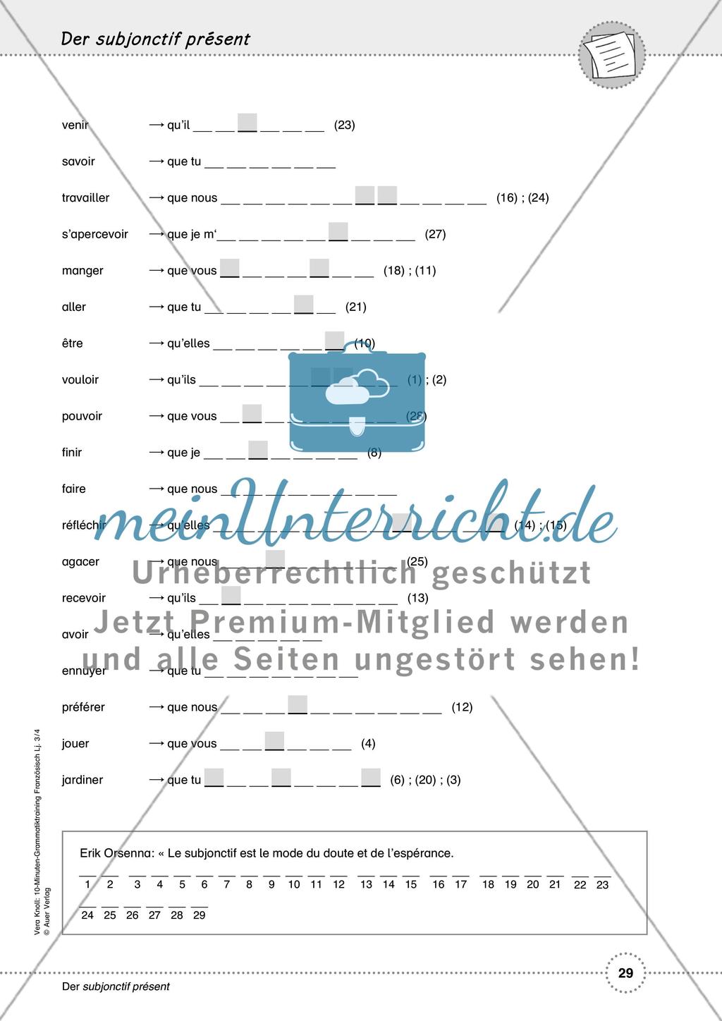 10-Minuten-Grammatiktraining Französisch Lj. 3-4 - Teil 2 Preview 10