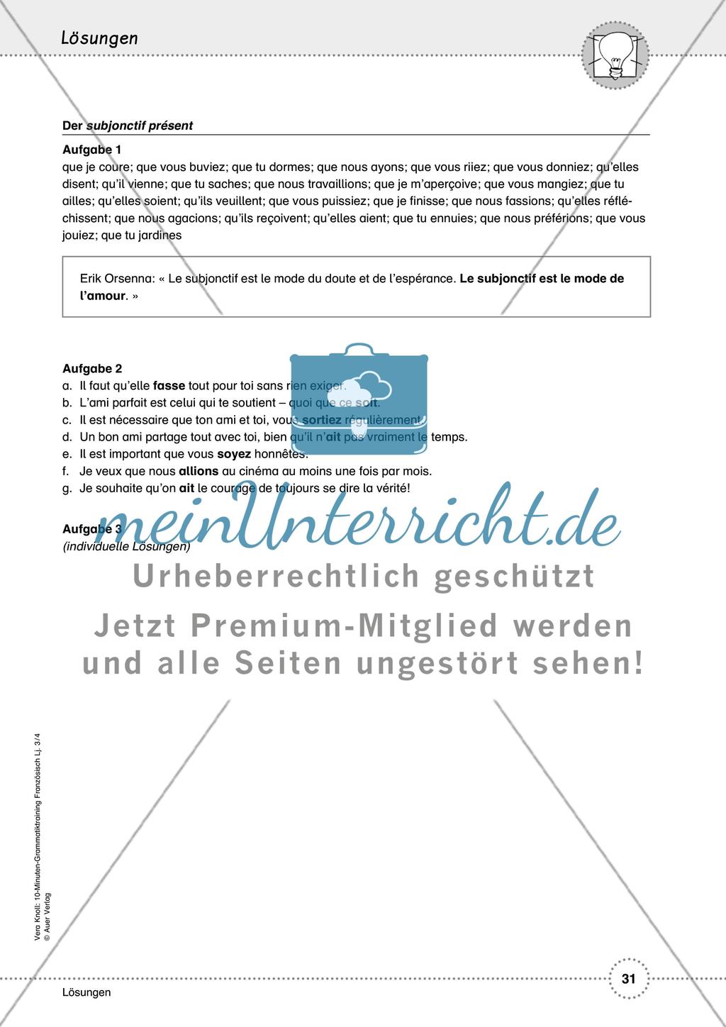 10-Minuten-Grammatiktraining Französisch Lj. 3-4 - Teil 2 Preview 12
