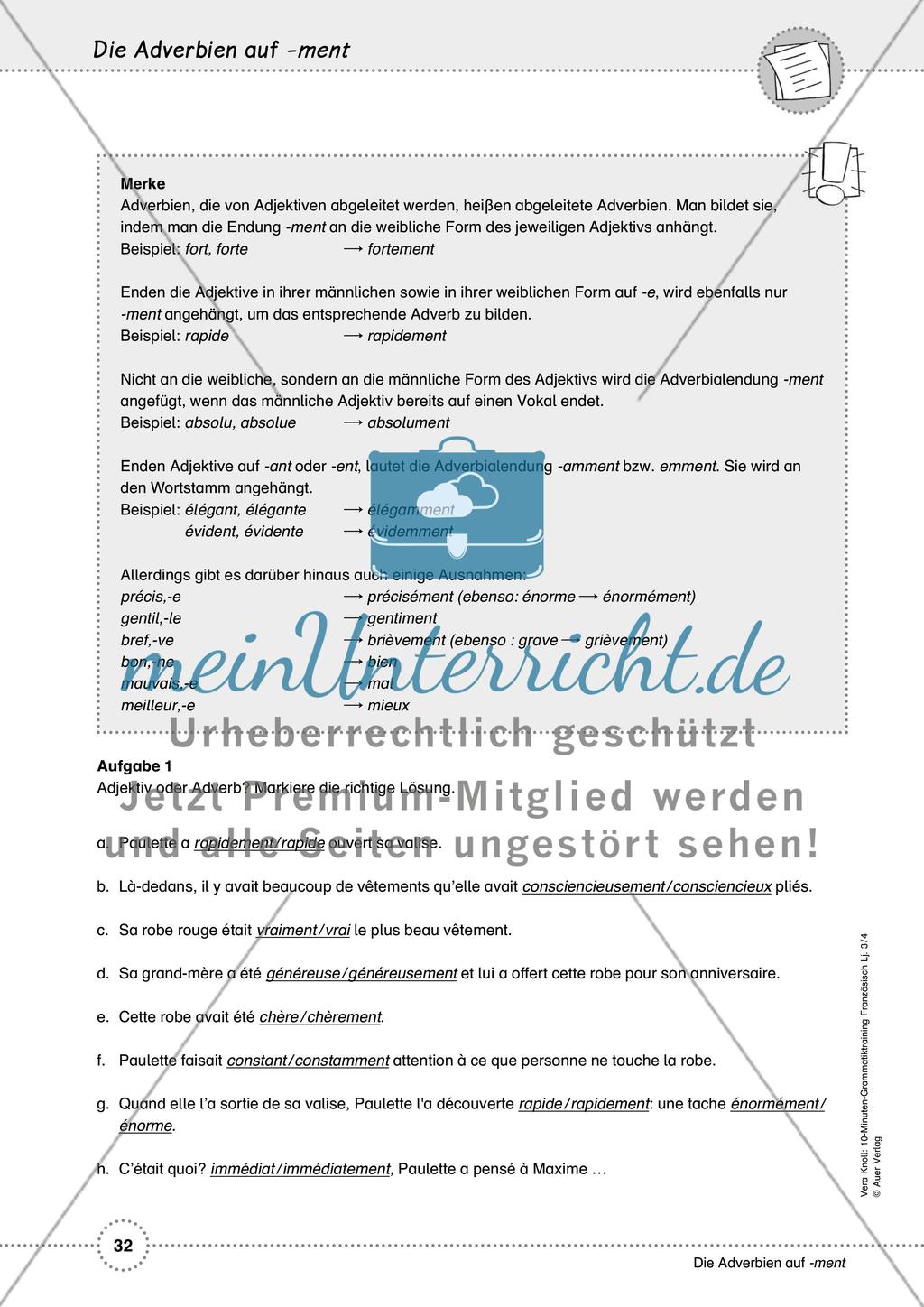 10-Minuten-Grammatiktraining Französisch Lj. 3-4 - Teil 2 Preview 13