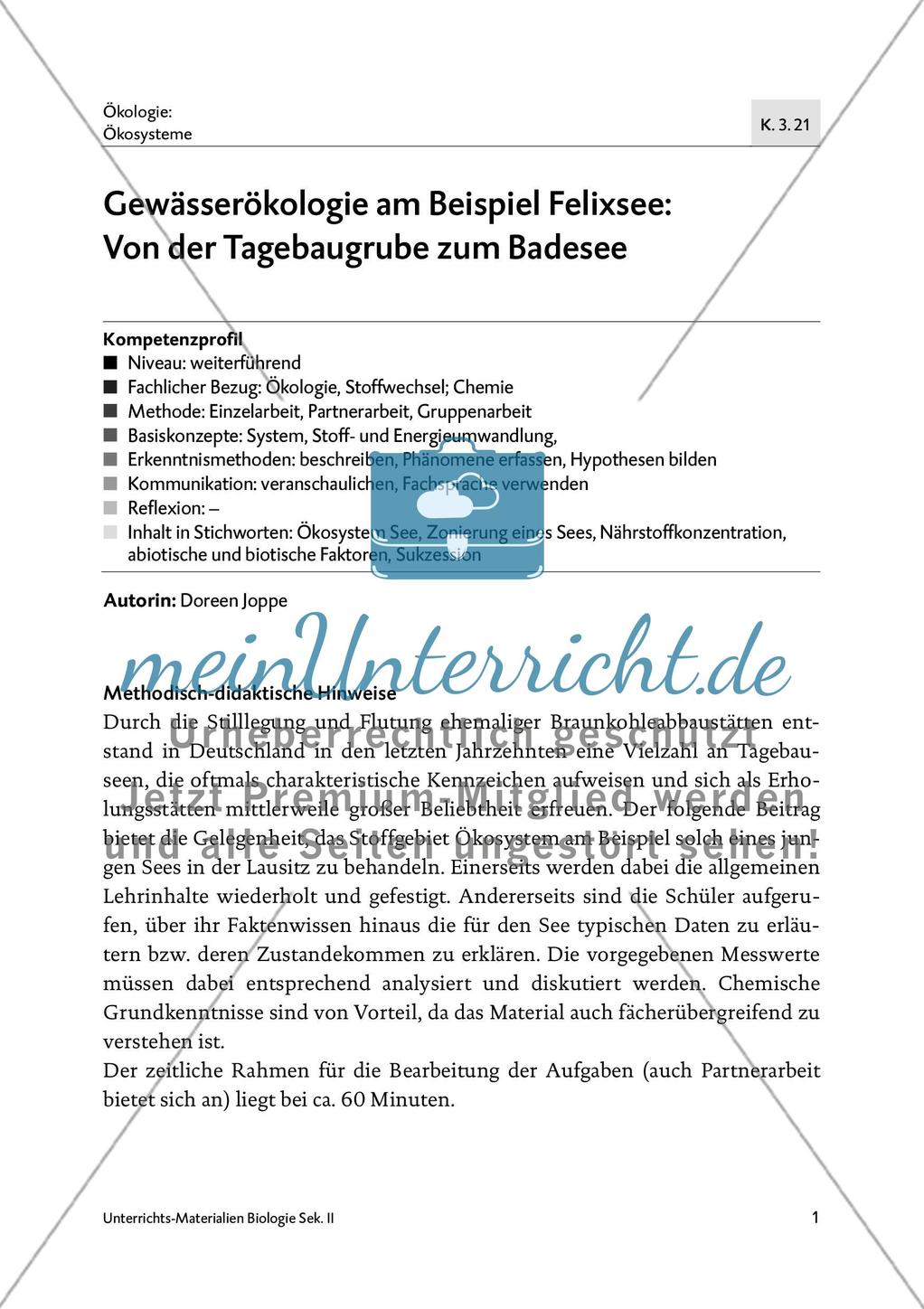Gewässerökologie am Beispiel Felixsee Preview 3