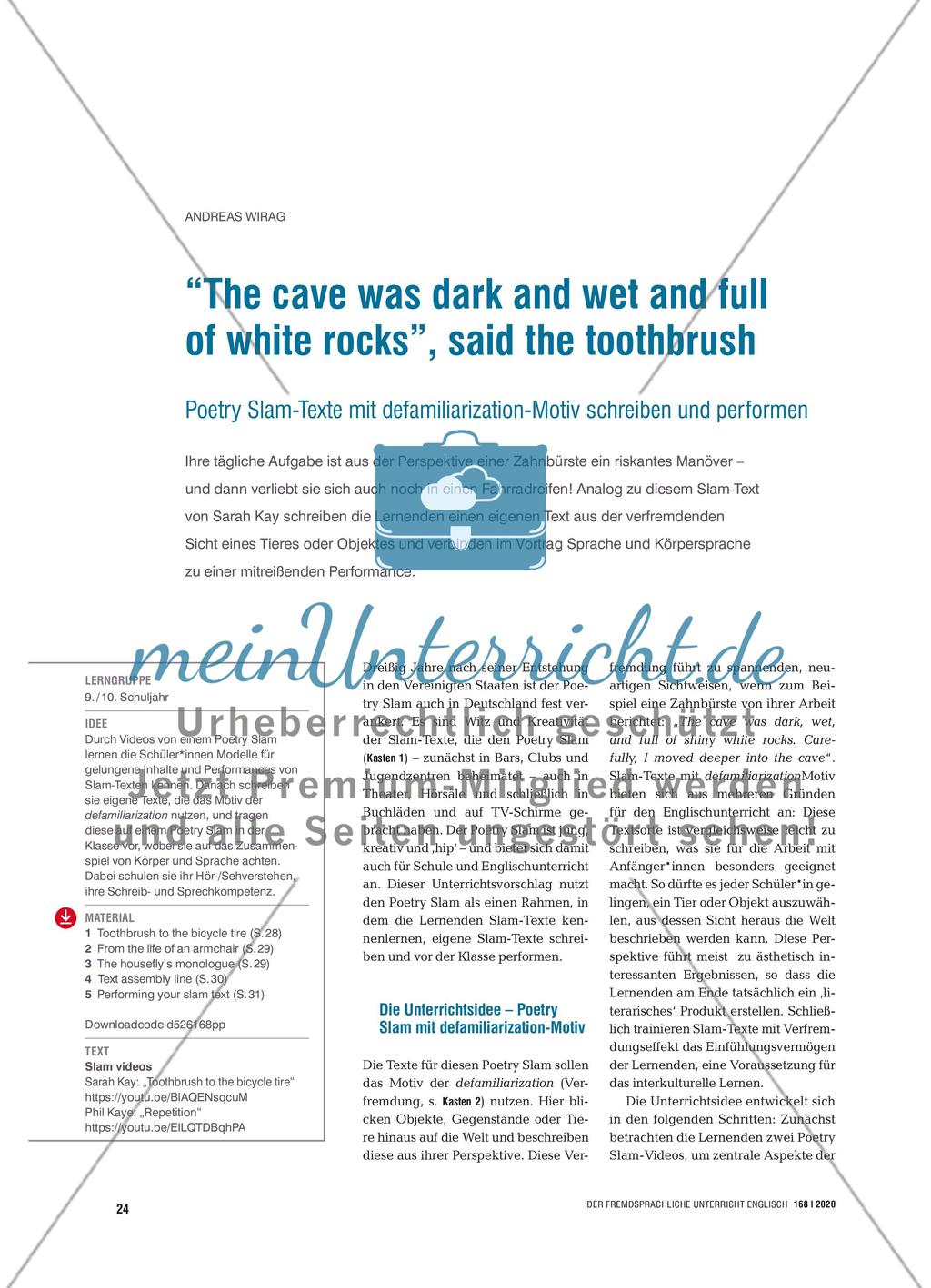 “The cave was dark and wet and full of white rocks”, said the toothbrush Preview 1