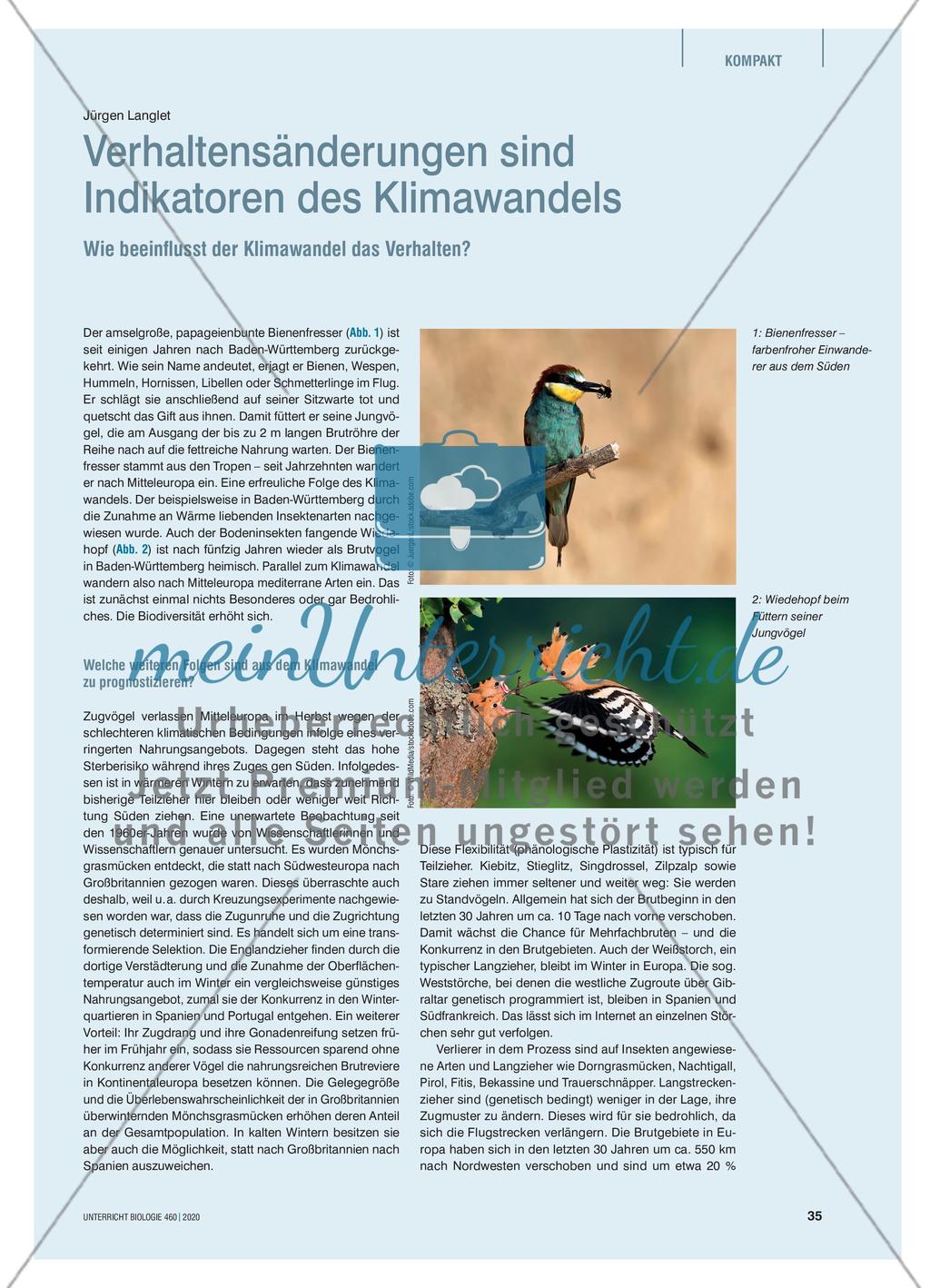 Verhaltensänderungen sind Indikatoren des Klimawandels Preview 1