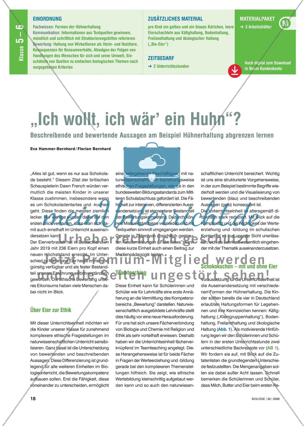 „Ich wollt, ich wär’ ein Huhn“? Preview 1