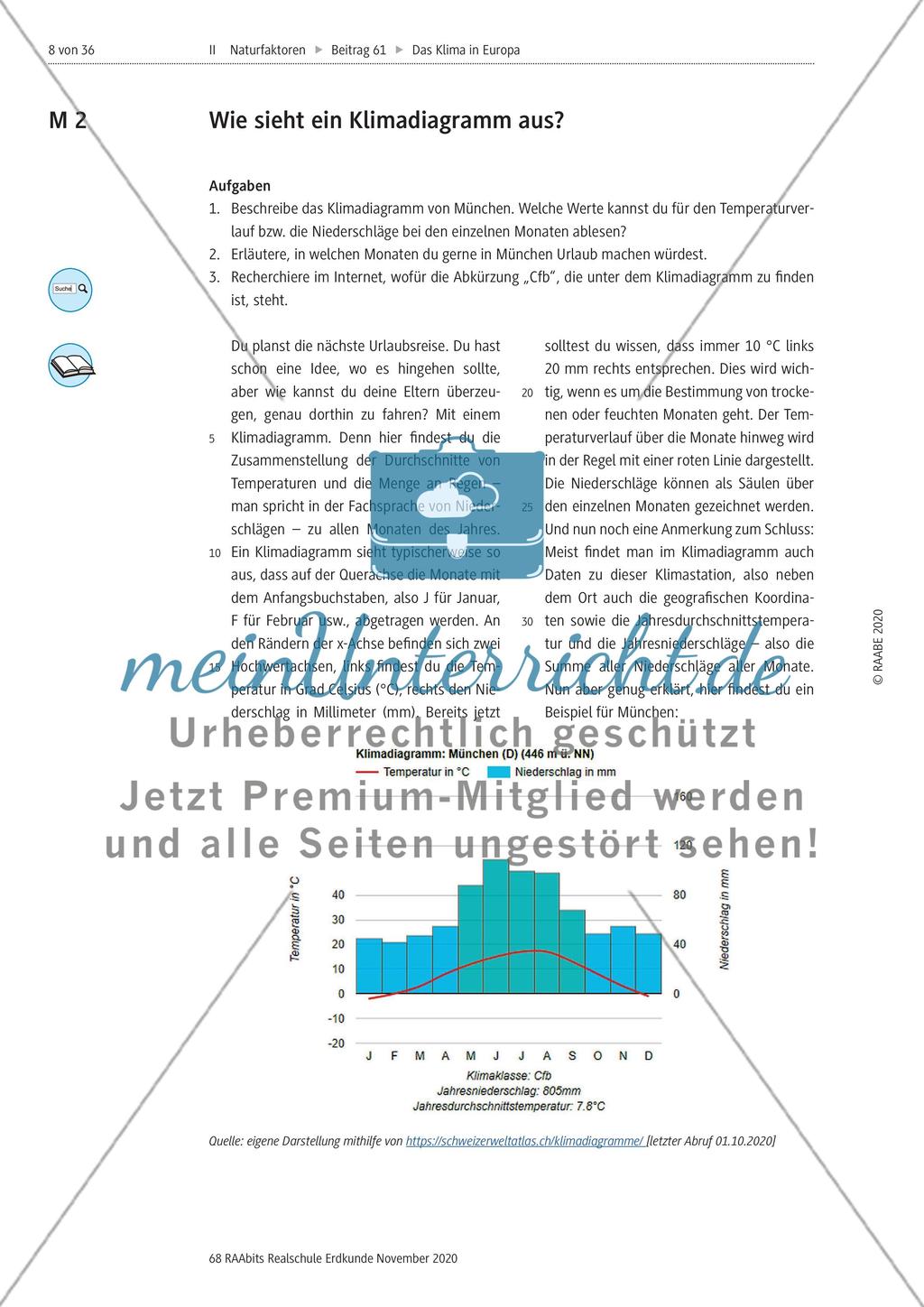 Klimadiagramme erstellen und auswerten Preview 1
