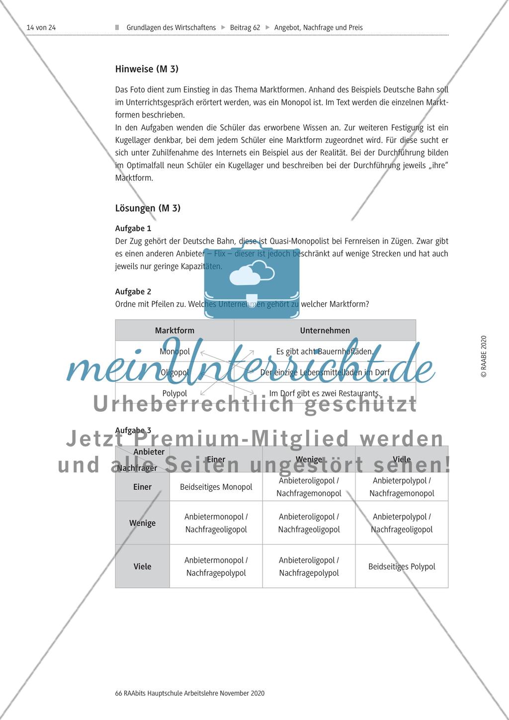 Angebot, Nachfrage und Preis - M1-M3 Preview 11
