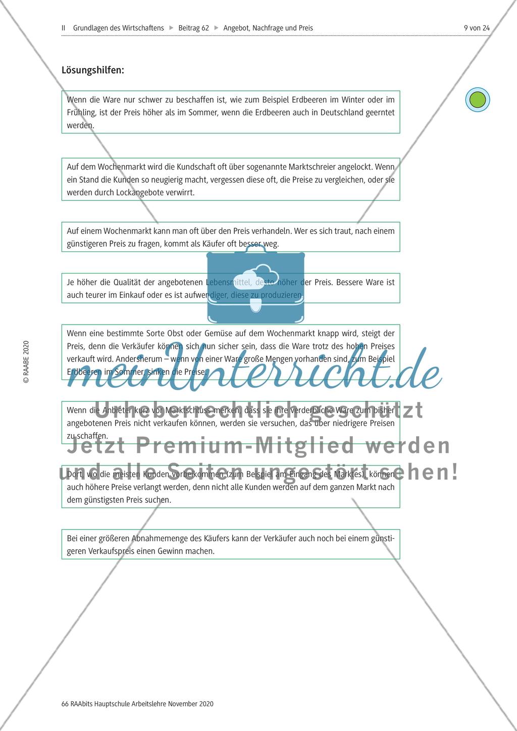 Angebot, Nachfrage und Preis - M1-M3 Preview 6