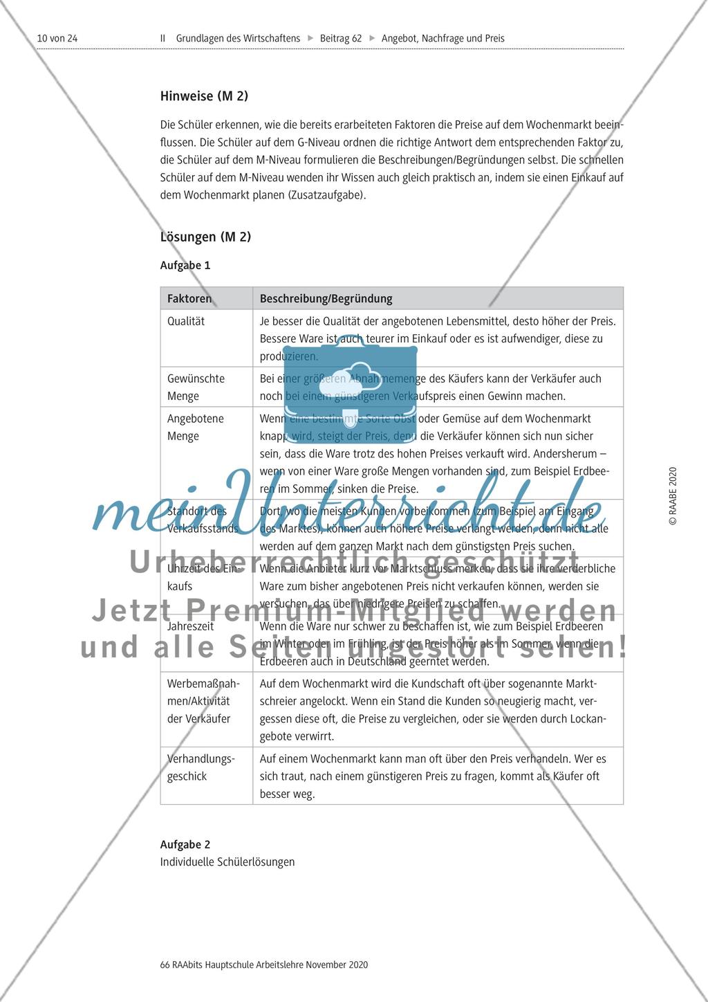Angebot, Nachfrage und Preis - M1-M3 Preview 7