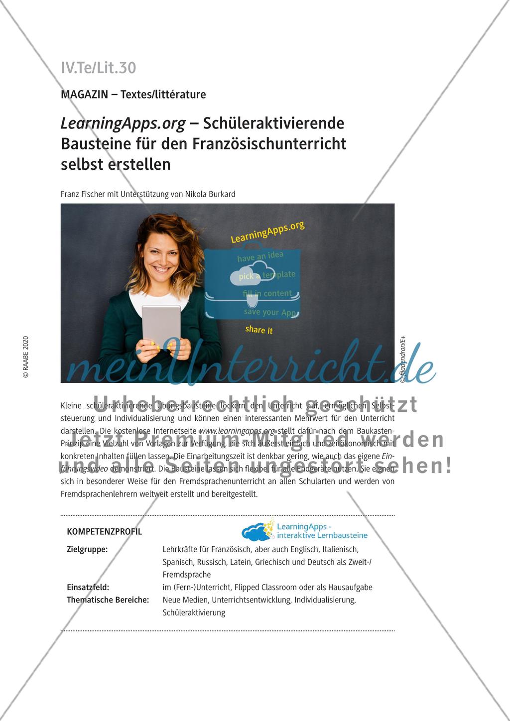 LearningApps im Französischunterricht Preview 1