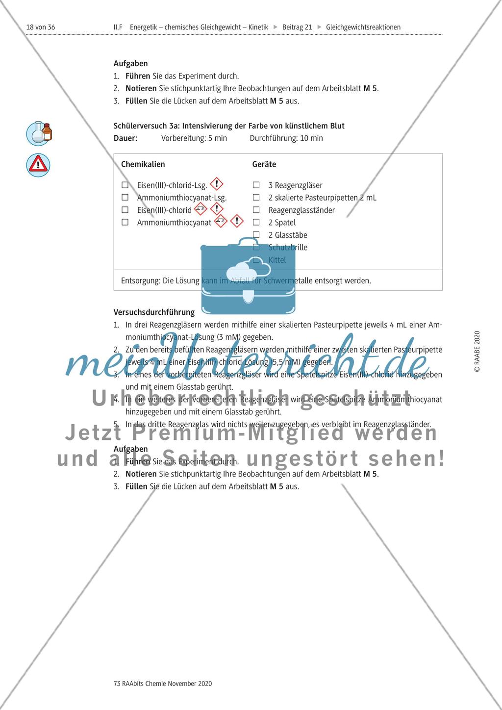 Chemische Gleichgewichte können durch eine Änderung der Temperatur, des Drucks, der Konzentration oder des pH-Wertes beeinflusst werden Preview 2