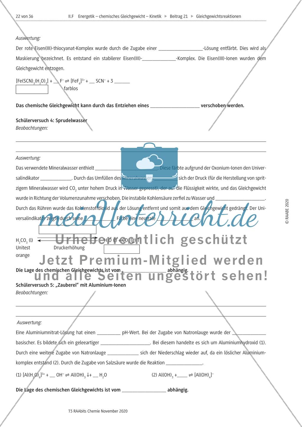 Chemische Gleichgewichte können durch eine Änderung der Temperatur, des Drucks, der Konzentration oder des pH-Wertes beeinflusst werden Preview 6