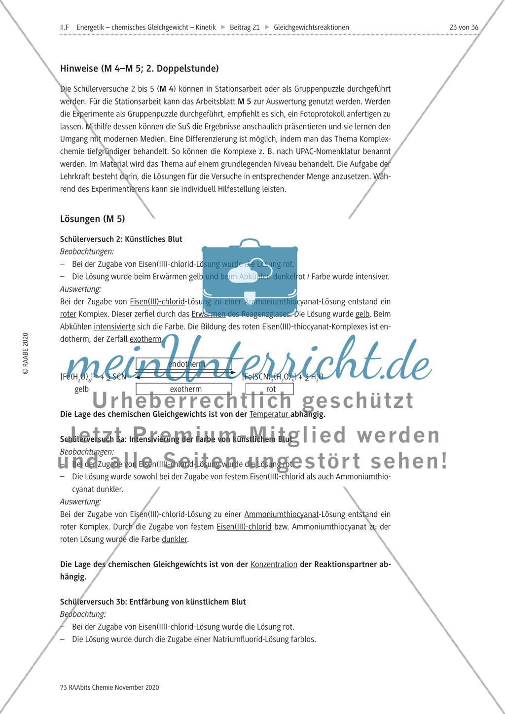 Chemische Gleichgewichte können durch eine Änderung der Temperatur, des Drucks, der Konzentration oder des pH-Wertes beeinflusst werden Preview 7