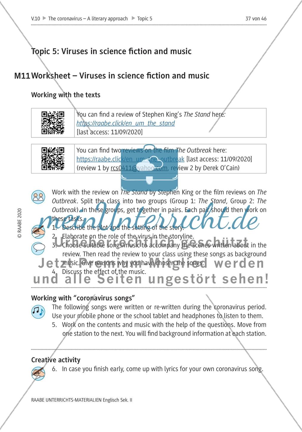 Topic 5: Viruses in science fiction and music Preview 1