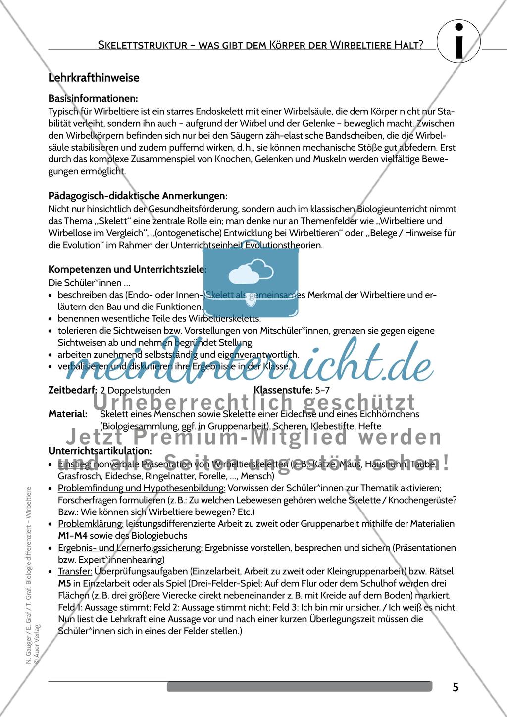 Skelettstruktur – was gibt dem Körper der Wirbeltiere Halt? Preview 1