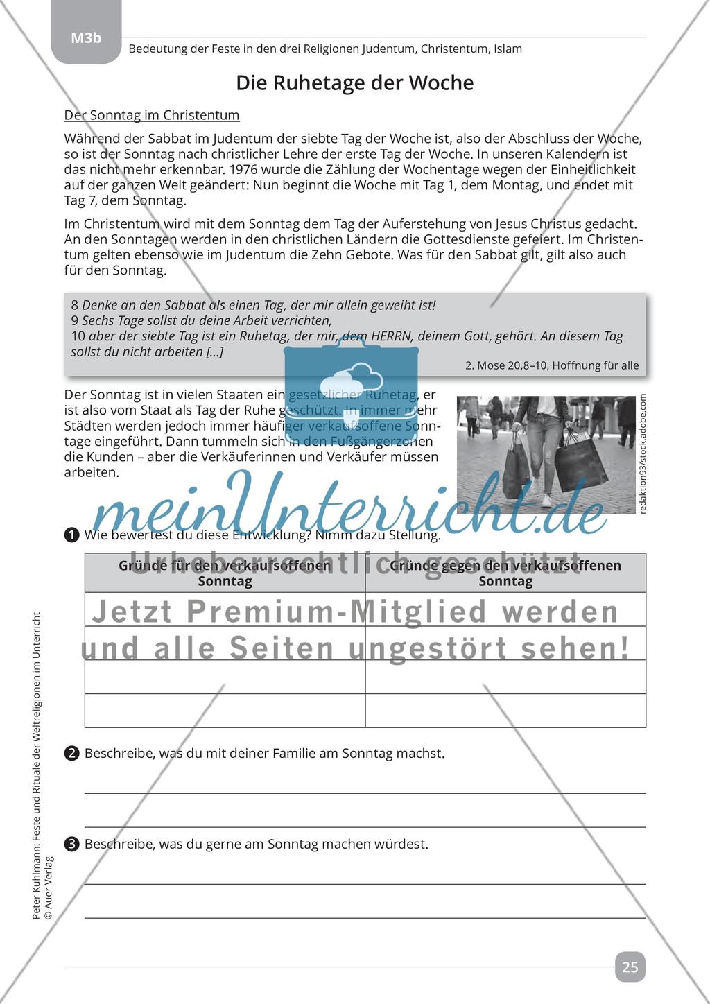 Bedeutung der Feste in den drei Religionen Judentum, Christentum, Islam Preview 11