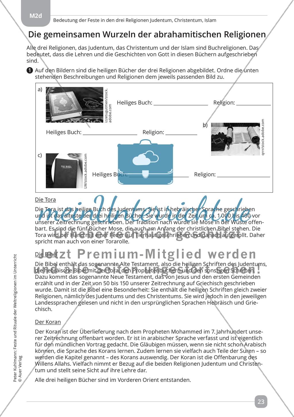Bedeutung der Feste in den drei Religionen Judentum, Christentum, Islam Preview 9