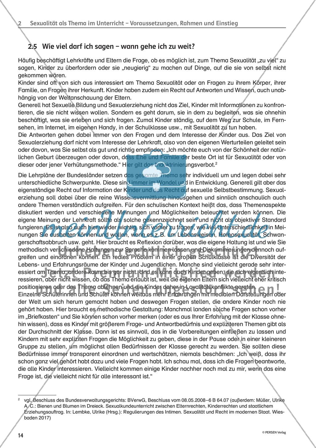 Sexualität als Thema im Unterricht - Voraussetzungen, Rahmen und Einstieg: Häufige Fragen von Lehrenden Preview 4