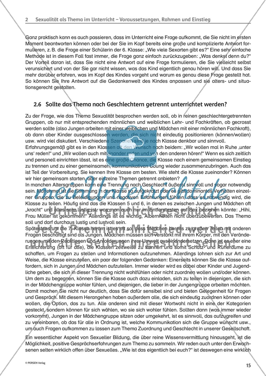 Sexualität als Thema im Unterricht - Voraussetzungen, Rahmen und Einstieg: Häufige Fragen von Lehrenden Preview 5