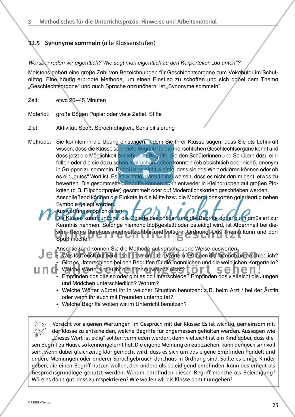 Methodisches für die Unterrichtspraxis: Hinweise und Arbeitsmaterial - Teil 1 Preview 6