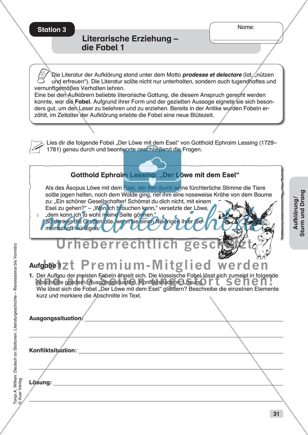 Aufklärung/Sturm und Drang (ca. 17201800/17651785) meinUnterricht