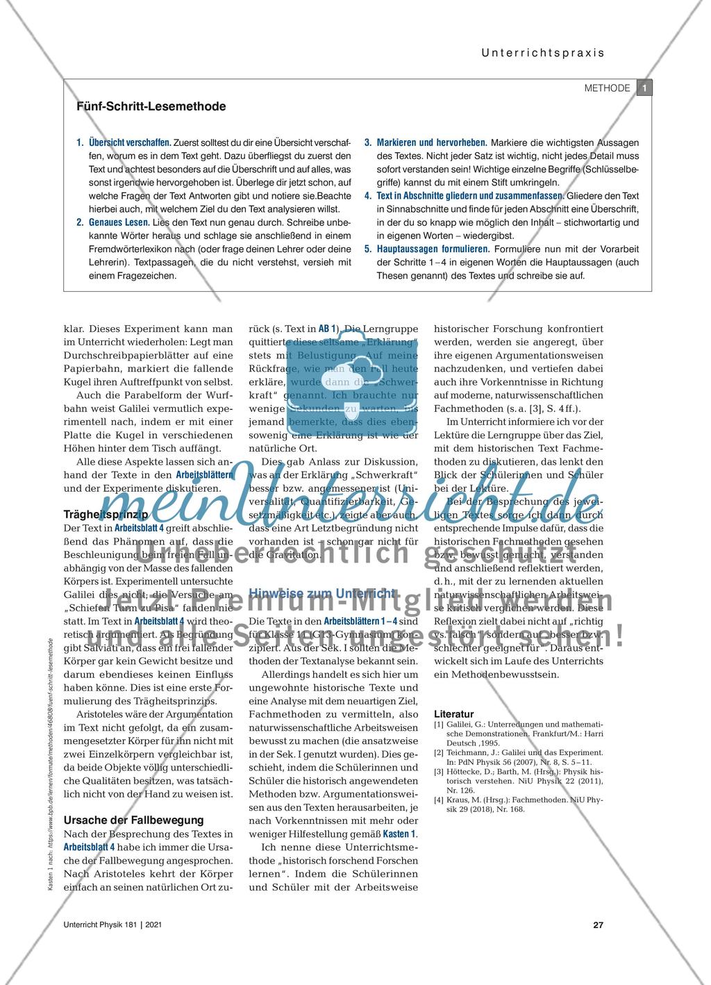 Bewegungen bei Aristoteles und bei Galilei Preview 2