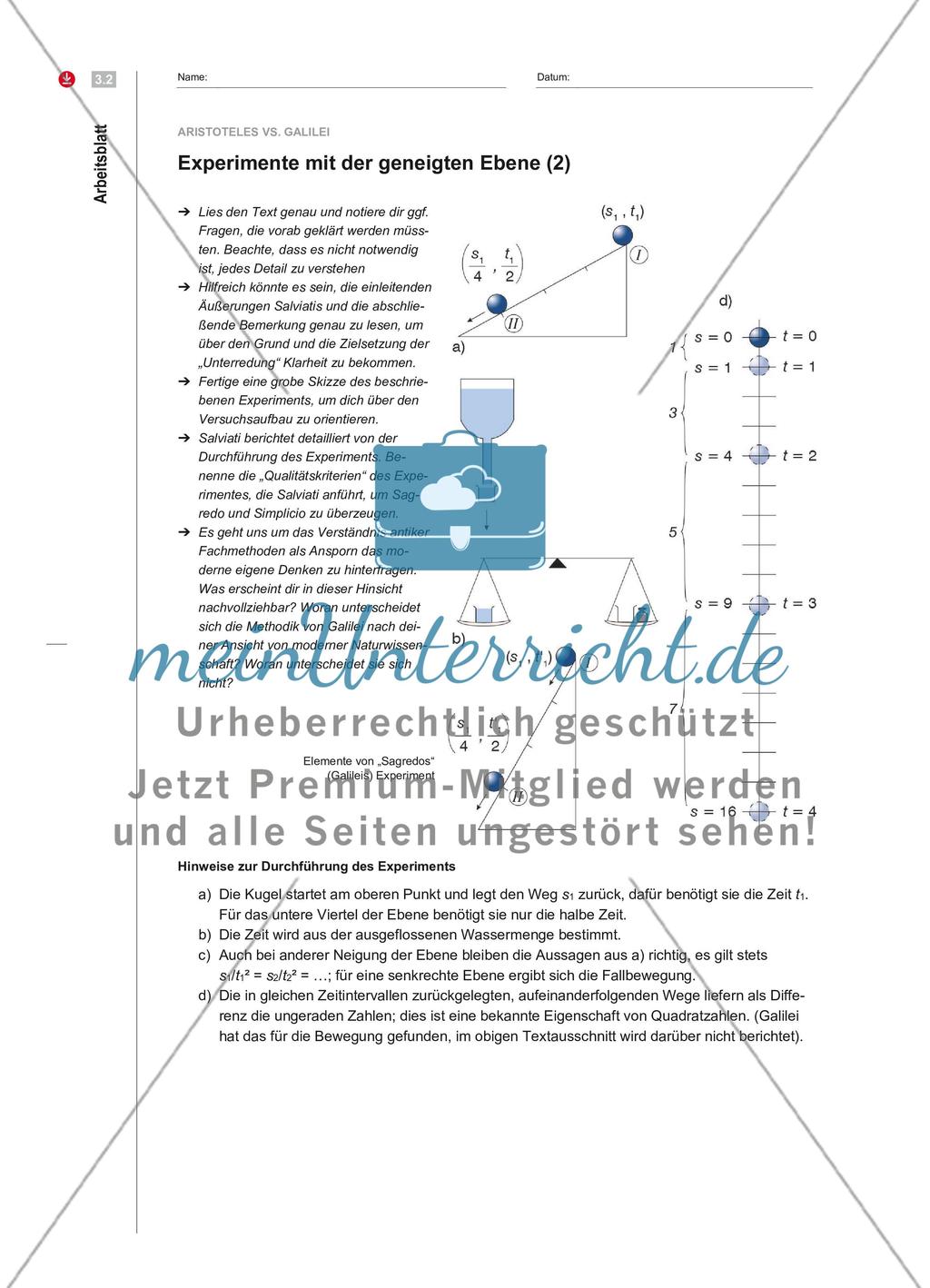 Bewegungen bei Aristoteles und bei Galilei Preview 7