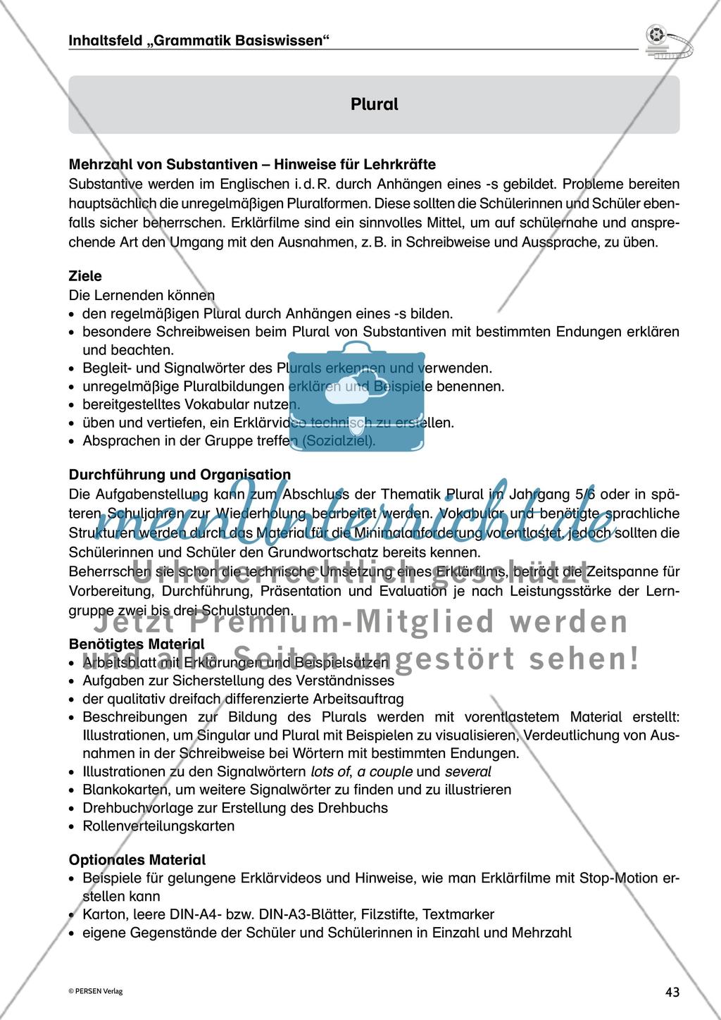 Inhaltsfeld „Grammatik Basiswissen“ - Teil 2 Preview 1