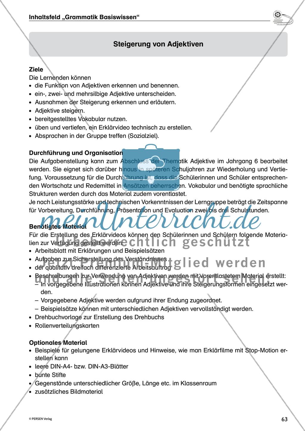 Inhaltsfeld „Grammatik Basiswissen“ - Teil 3 Preview 1