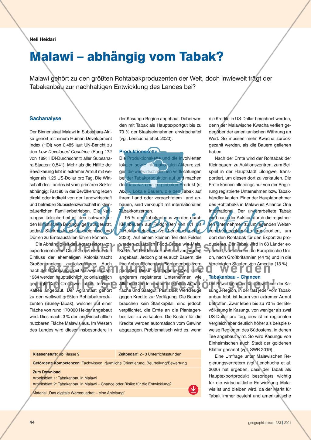Malawi – abhängig vom Tabak? Preview 1