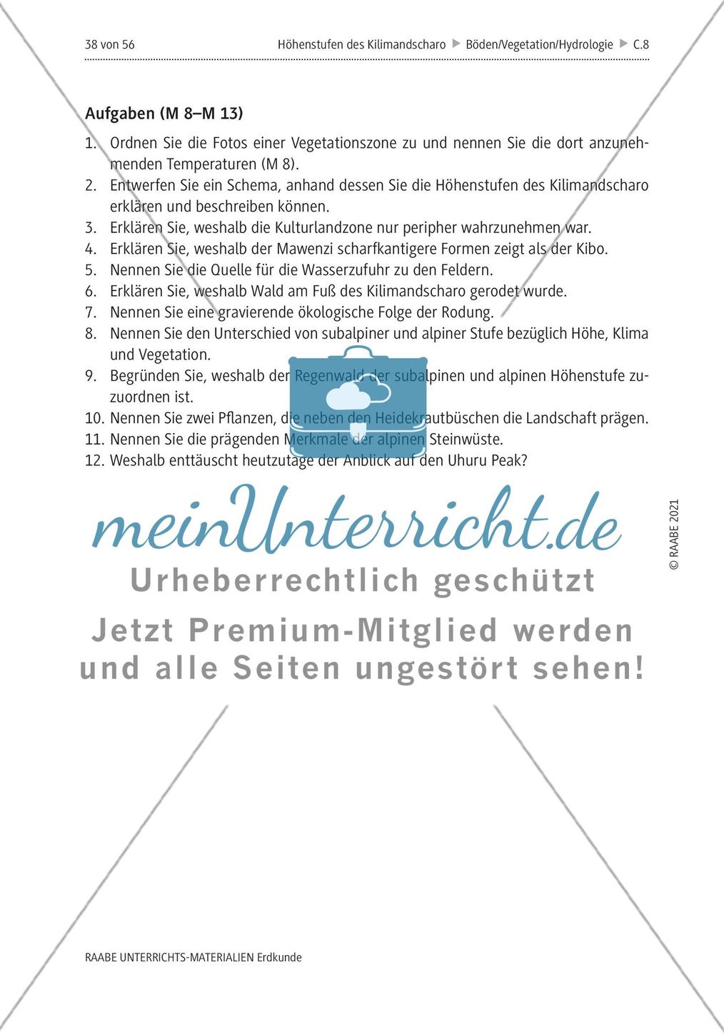 Höhenstufen und Vegetationszonen am Kilimandscharo erleben - M8-M13 Preview 10