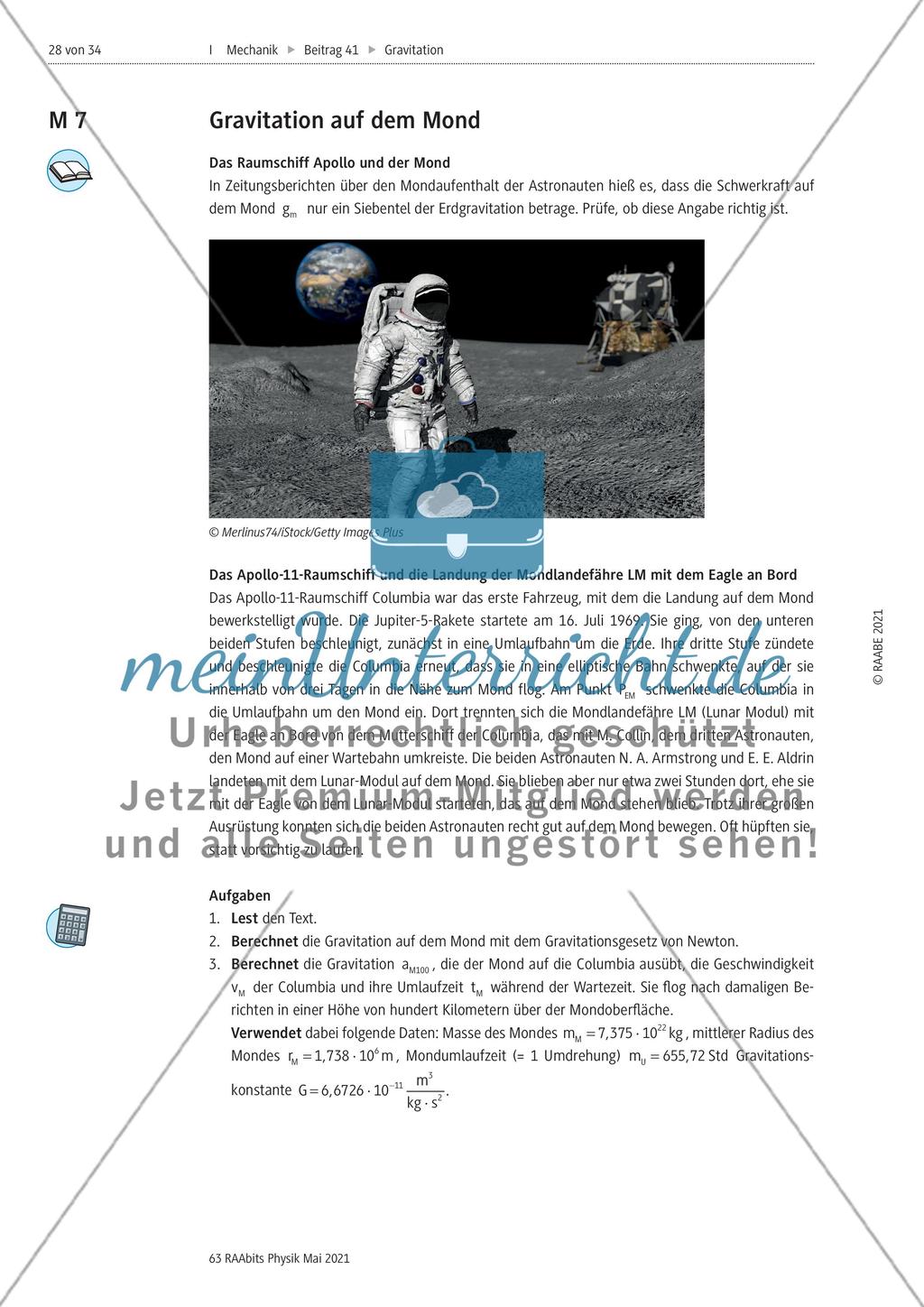 Gravitation Mond und Satelliten II Preview 1