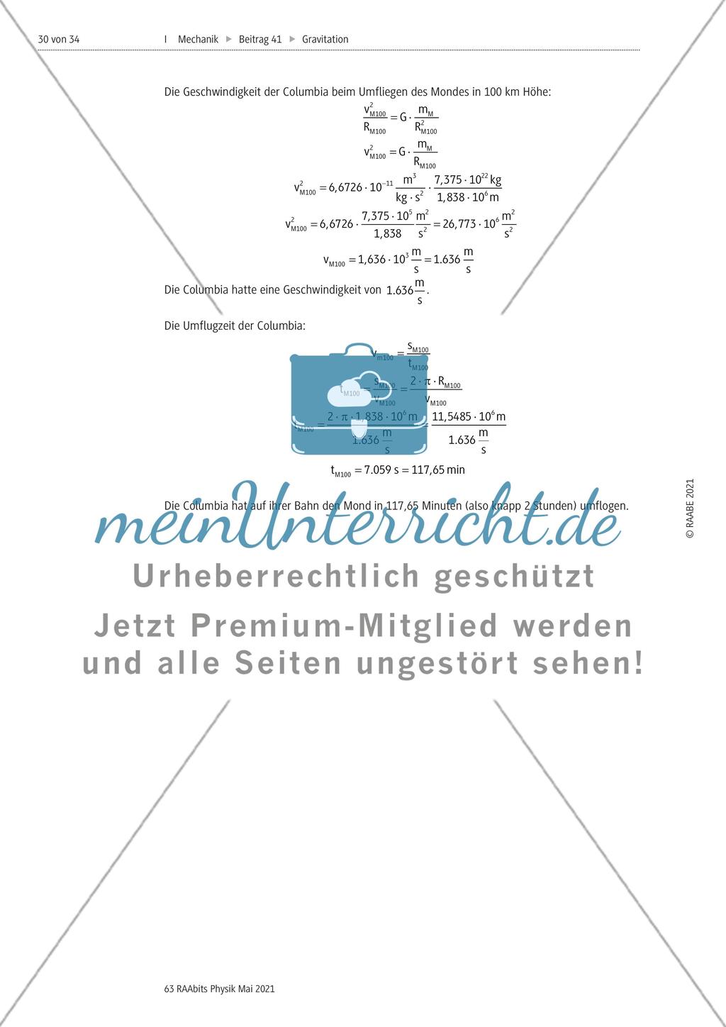 Gravitation Mond und Satelliten II Preview 3